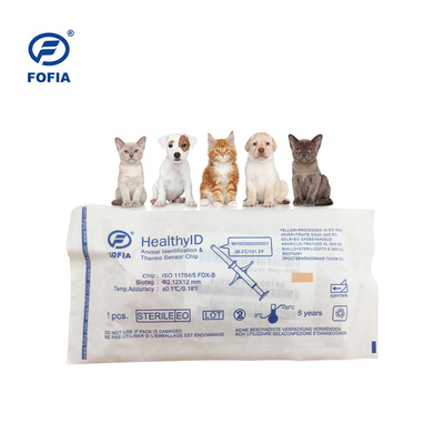 온도 탐색 기술과 134.2kHz FOFIA 개 온도 태그 ISO 마이크로칩