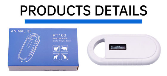 Fofia 휴대용 플라스틱 동물 마이크로칩 RFID 카드 리더 PT160 134.2kHz OLED 화면 USB 리튬 배터리 CE 인증 ISO 5-10cm