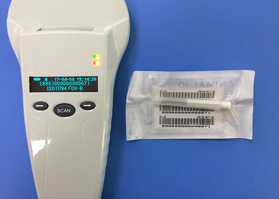 동물성 관리, 노동 시간 12 시간을 위해 소형 회색 RFID 마이크로칩 스캐너