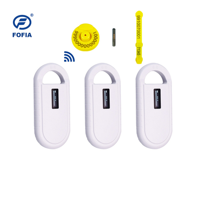 24/7 OLED 화이트 동물 마이크로칩 스캐너 내장 버저 RFID 리더 휴대용 동물 태그 리더