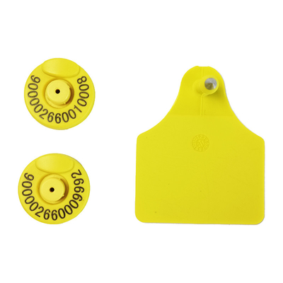 노란색 RFID 동물 귀 태그 R/W 표준 ISO11784/5 FDX-B