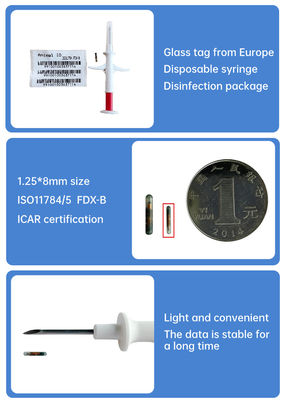 Fofia 2026 Hot Selling RFID 134.2kHz Animal ID 마이크로칩 통합형 귀 태그 ZS009 Waterproof for Cattle Pet Injection