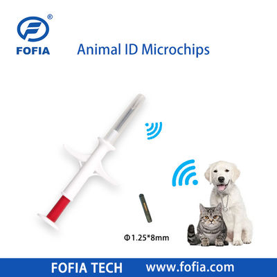 Fofia 2026 Hot Selling RFID 134.2kHz Animal ID 마이크로칩 통합형 귀 태그 ZS009 Waterproof for Cattle Pet Injection