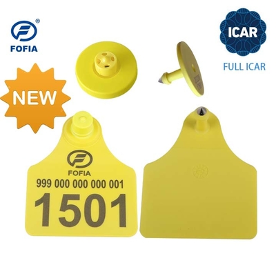 FULL ICAR ET908 BLE 리더 지원 ISO11784/5 ICAR 코드가 공유되지 않은 동물 식별용 원형 귀 태그