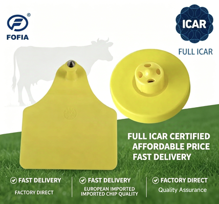 전자 귀 태그 ISO11784 85 FDX B 컴플라이언트 ICAR 인증 수질성 TPU RFID 가축 육식 및 추적성