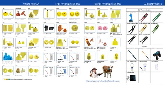고품질의 방수성 방출 방지 RFID 양 귀 태그 ISO11785 FDX-B 동물 추적