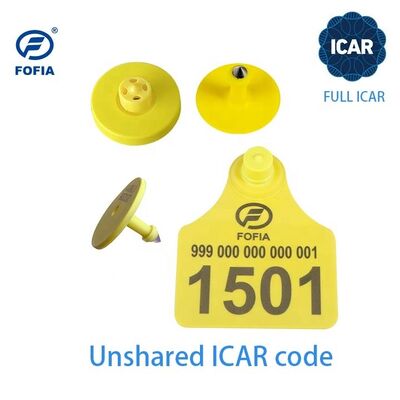 전체 ICAR ET908+T905 방수 RFID TPU 노란색 동물 귀 태그 FDX-B 134.2Khz EM4305 칩 소