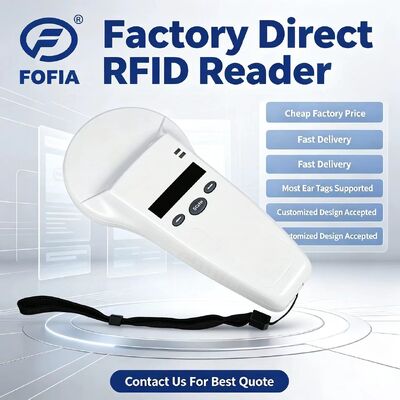 애완 동물 및 농장 및 목장 사용을 위한 128x32 OLED 스크린 USB ForPlastic 장거리 솔루션을 갖춘 방수 RFID 휴대용 리더기 125khz