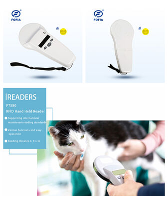애완 동물 및 농장 및 목장 사용을 위한 128x32 OLED 스크린 USB ForPlastic 장거리 솔루션을 갖춘 방수 RFID 휴대용 리더기 125khz