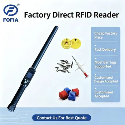 FOFIA 방수 장거리 134.2kHz RFID 귀 태그 리더 ISO11784/5 프로토콜 30-100cm 판독 거리 PVC
