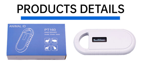 휴대용 플라스틱 동물 마이크로칩 RFID 카드 리더 PT160 134.2kHz OLED 화면 USB 리?? 배터리 CE 인증 ISO 11784/11785