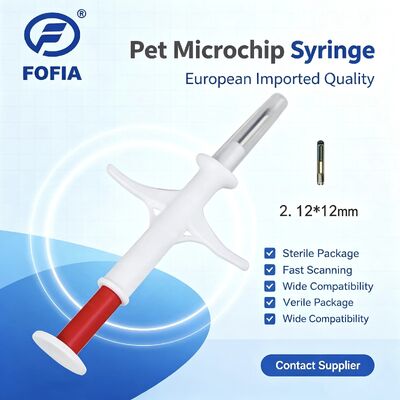 Fofia 2026 신상품 인기 판매 RFID 134.2kHz PP 소재 동물 식별 마이크로칩 방수 농장용 반려동물 주사 1.5년 RFID 귀표
