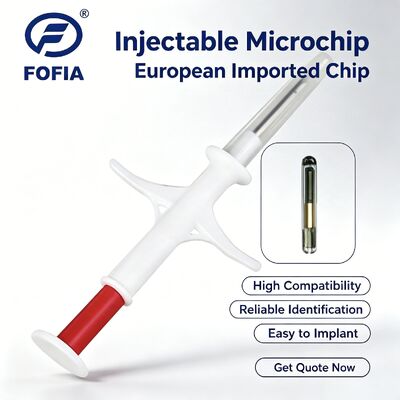 포피아 신형 ICAR 인증 RFID 134.2kHz PP 동물 ID 마이크로칩 반려동물용 방수 1.5년 보증