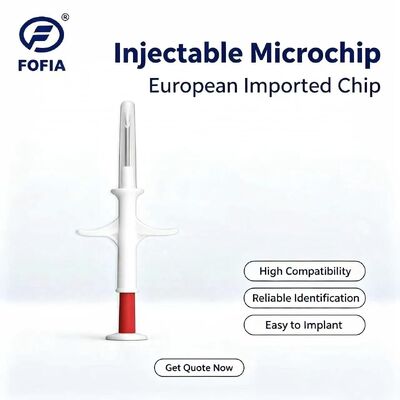 ICAR 인증 FOFIA RFID 134.2kHz 동물 마이크로칩 FDX/EM4305 칩 반려동물 주입용 플라스틱 IP67 방수