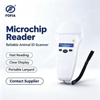 내구성 있는 FOFIA PT580 RFID 핸드헬드 리더 125kHz/134.2kHz ISO11784/5 128x32 OLED 화면 10-20m 읽기 거리 USB / 애완 동물용