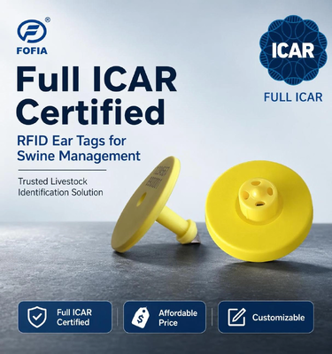 전체 ICAR ET908 방수 RFID 동물 귀 태그 가축 암소 전자 액세스 제어 카드에 대 한 FDX-B 134.2Khz EM4305 칩