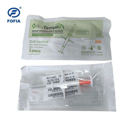 ICAR 인증 Fofia 신형 온도 감지 핫 마이크로칩 RFID PP 동물 ID 방수 개 및 고양이 반려동물 1.5년 보증