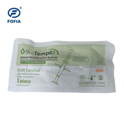 ICAR 인증 Fofia 신형 온도 감지 핫 마이크로칩 RFID PP 동물 ID 방수 개 및 고양이 반려동물 1.5년 보증