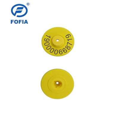 신형 UHF 전자 방수 RFID TPU 5.7mm 노란색 동물 귀표 ET933+T901 칩 5년 보증 Fofia 소 사용