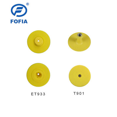 새로운 UHF 전자 방수 RFID TPU 5.7mm 노란색 동물 귀 태그 ET933+T901 칩 5 년 보증