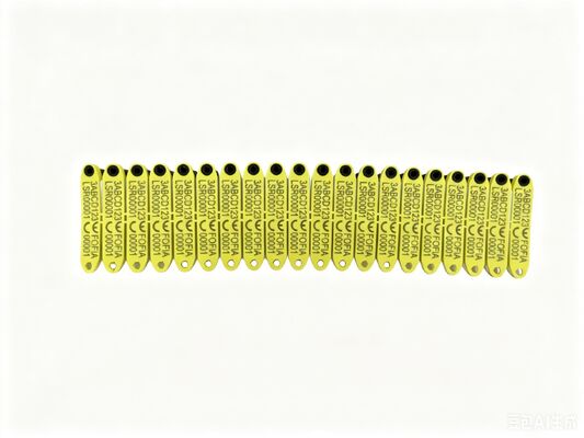 포피아 HDX ET969 신형 고온 내성 반 발사 노란색 TPU 양 귀 태그 RFID 칩 동물 추적 1.5 년