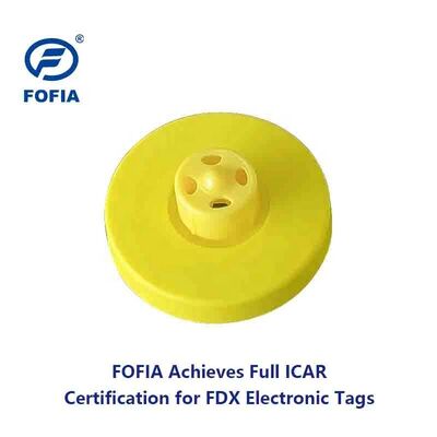 FOFIA 신형 풀 ICAR 내구성 방수 RFID TPU 옐로우 이어 태그 ET908+T905 농장 칩 5년 보증 소 14.5mm