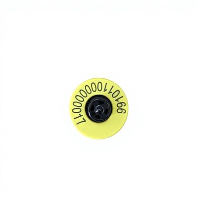 신규 풀 ICAR ET908+T901 방수 RFID LF TPU 옐로우 동물 귀표 14.5mm 소/젖소 칩 5년 보증 소