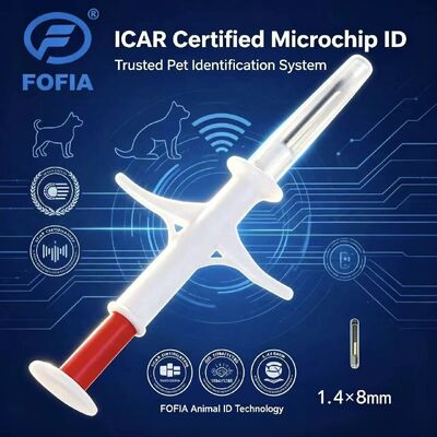 FOFIA 신규 RFID 134.2kHz 동물 마이크로칩 FDX/EM4305 칩 IP67 방수 소/돼지/양 가축 애완동물 PP