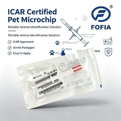 내구성 있는 포피아 신형 핫 셀 RFID 134.2kHz PP 재료 개 ID 마이크로칩 농장용 방수 반려동물 주입 1.5 년 귀 태그