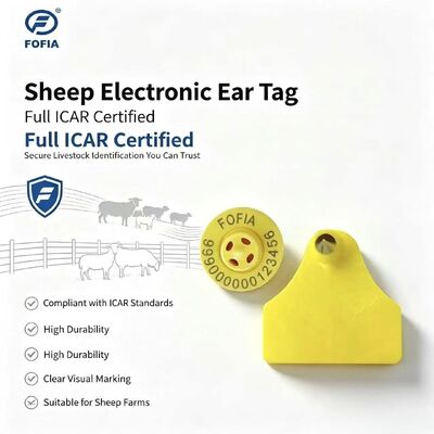 Fofia ET957+T967 양 염소 소 복합 전자 동물 추적 귀표 신규 RFID TPU 레이저 코딩 3년