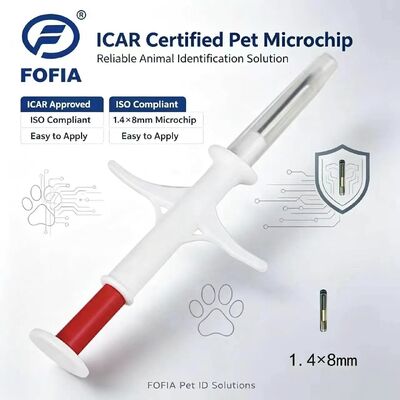 FOFIA 새로운 RFID 134.2kHz 동물 마이크로 칩 FDX/EM4305 IP67 방수 소/돼지/양 가축 애완 동물 주입 PP