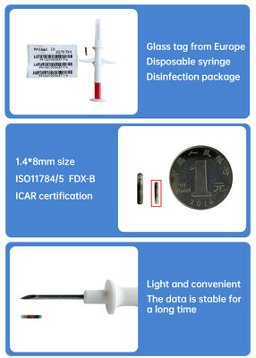 FOFIA 새로운 RFID 134.2kHz 동물 마이크로 칩 FDX/EM4305 IP67 방수 소/돼지/양 가축 애완 동물 주입 PP