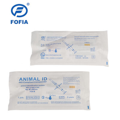 FOFIA ZS007 ICAR 인증 134.2kHz RFID 귀 태그 동물 마이크로 칩 FDX/EM4305 IP67 방수 백색 PP 1.4x8mm 개 고양이 애완 동물