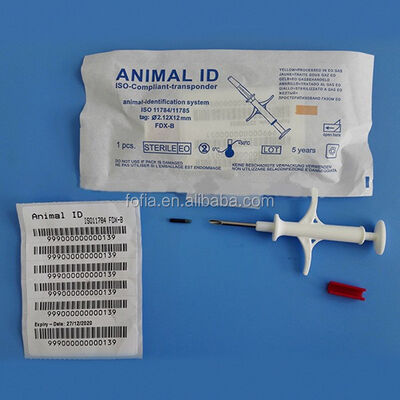 2026 2.12*12mm 핫 셀 포피아 RFID 134.2kHz 동물 마이크로 칩 ZS006 IP67 가축 토끼 애완 동물 주입을 위해 방수