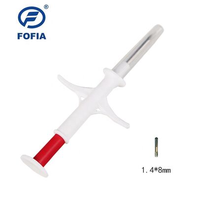 FOFIA ZS007 ICAR 인증 134.2kHz RFID 동물 마이크로 칩 FDX/EM4305 IP67 방수 흰색 PP 1.4x8mm 개 고양이 토끼 소 새