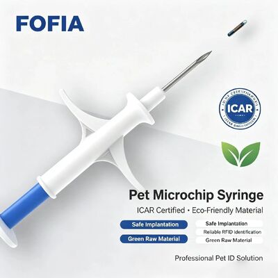 FOFIA ZS007 RFID 134.2kHz 동물 마이크로칩 FDX/EM4305 칩 IP67 방수 가축 애완동물 주입 플라스틱 포장 신제품 1.5인치