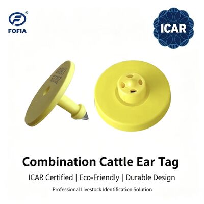 방수 Fofia 풀 ICAR 인증 ET908+T901 신규 옐로우 RFID TPU 소 귀표 고품질 1.5년 보증 소 동물