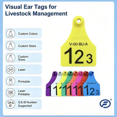 숫자가 있는 소, 양 및 돼지 농장용 신규 FOFIA ET921 RFID 플라스틱 소 귀표