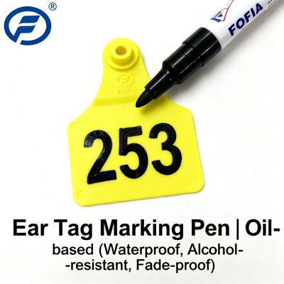 FOFIA New Plastic Livestock Identification Marker Waterproof Animal Ear Tags with Mark Pen and Black Ink 1 Year Warranty