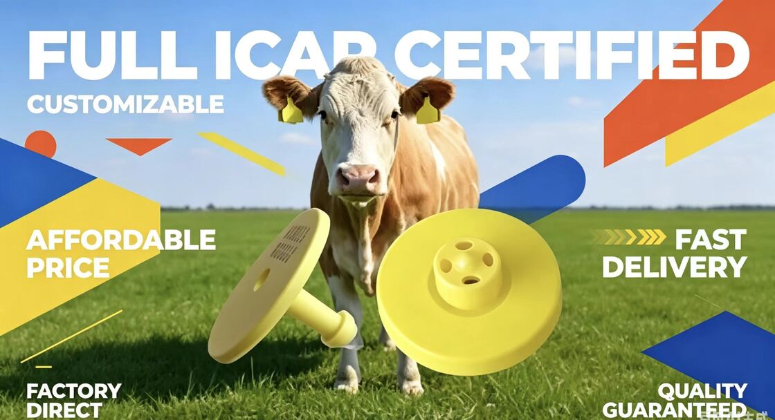 FULL ICAR 인증을 받은 지속 가능한 FDX-B 전자 귀 태그 가축 추적 및 식별을 지원하는 가축 모니터링 및 농장 추적성