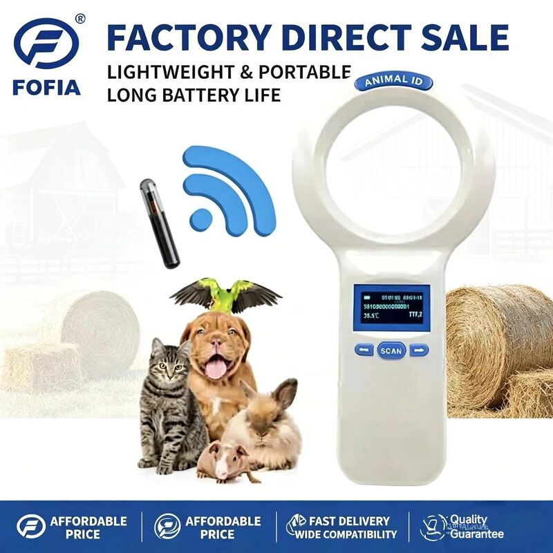 충전식 리튬 배터리 전원 RFID 마이크로칩 스캐너, 식별 프로세스 간소화