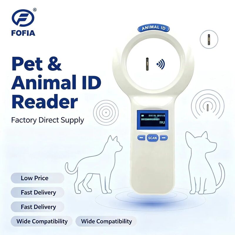방수 FOFIA PT200 RFID 핸드헬드 리더 128x64 OLED 화면 장거리 읽기 10-20m ISO11784/5 프로토콜