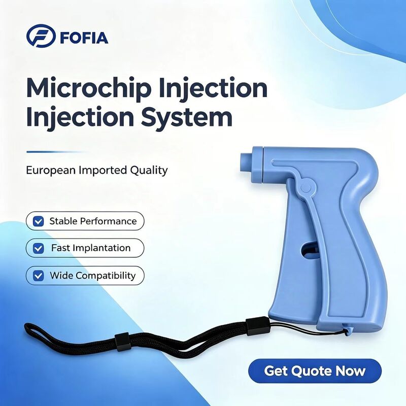 ICAR 인증 Fofia 2026 신형 핫 셀 RFID 134.2kHz 개 동물 ID 마이크로칩 스플릿 타입 플라스틱 ZS008 반려동물용 방수