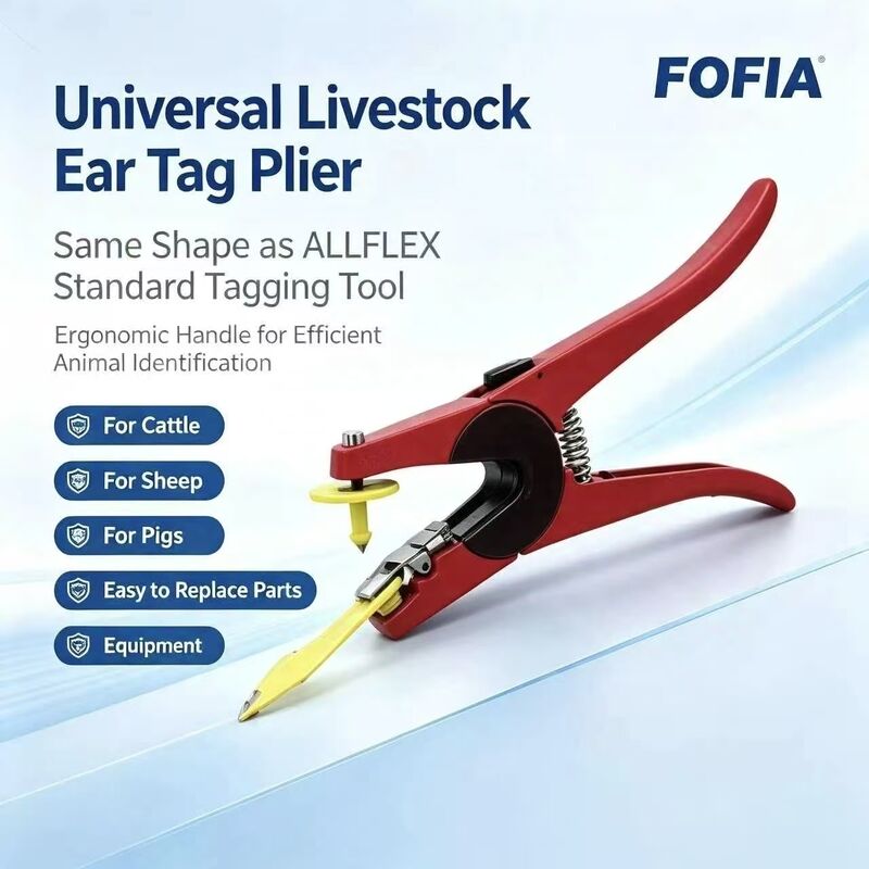 New FOFIA Aluminum Alloy RFID Farm Animal Ear Tag Applicator with Laser Coding for Cattle Pig Sheep & Horse Ear Tags