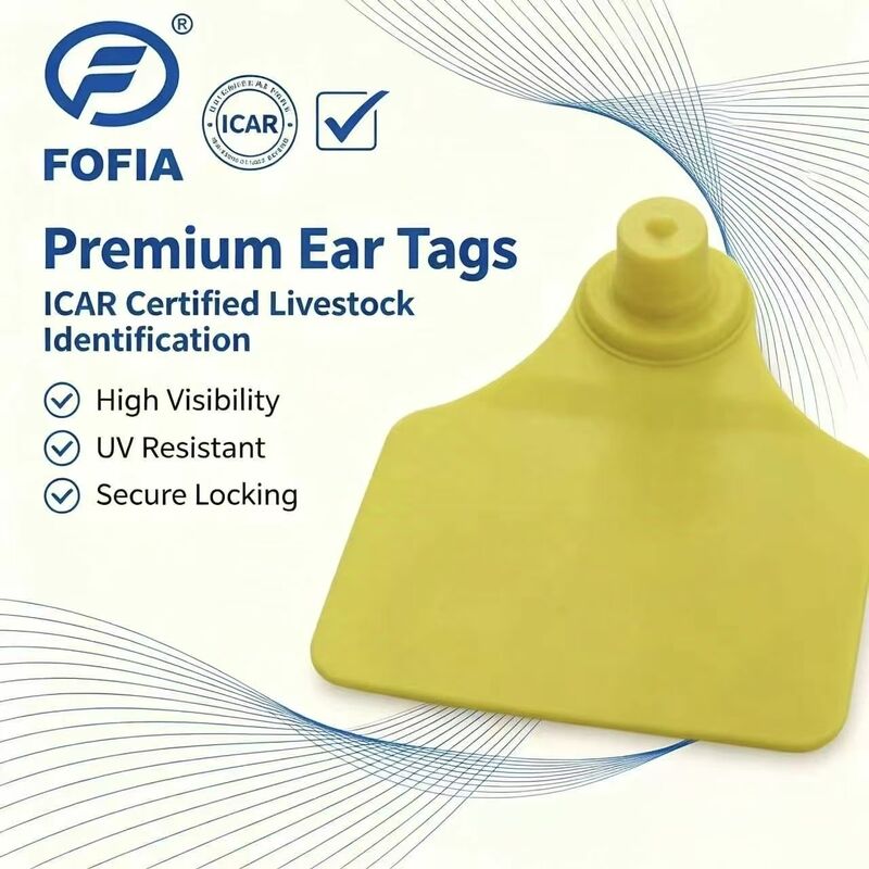 ICAR 포피아 T904 동물 귀 태그 칩 새로운 고품질 RFID TPU 레이저 코딩 3 년 보증 농장용 소 양 추적 0.01g