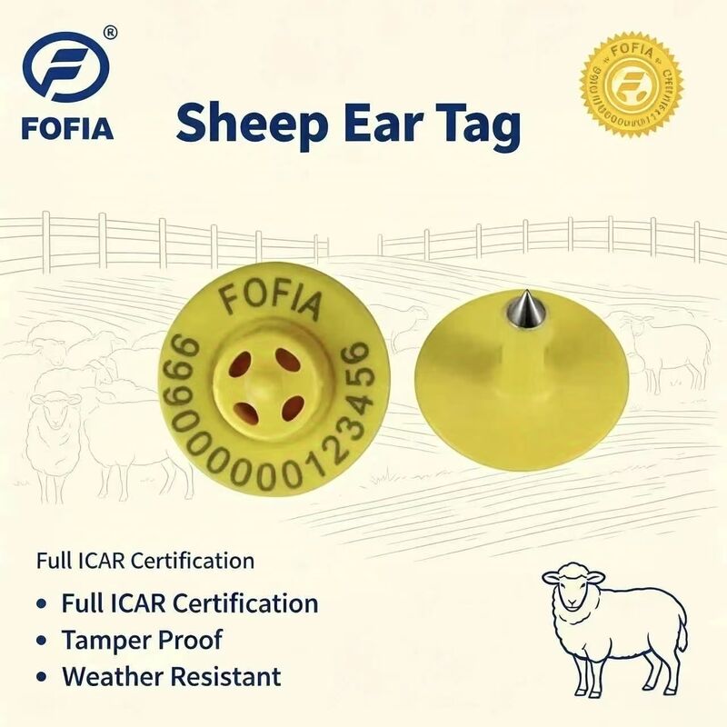 돼지, 소, 양용 고품질 신규 OEM ET957 134.2kHz TPU 칩 동물 전자 귀표 - 10cm 판독 거리 -20~80C ICar