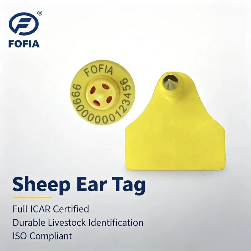 포피아 ET957+T967 양 염소 조합 전자 농장 사용 추적 귀 태그 새 고품질 RFID TPU 레이저 코딩 3 년
