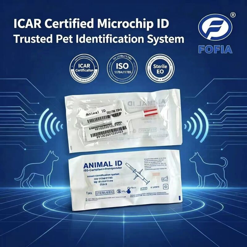 포피아 신형 ICAR 인증 RFID 134.2kHz PP 동물 ID 마이크로칩 개와 고양이를 위한 방수용 1.5년 보증