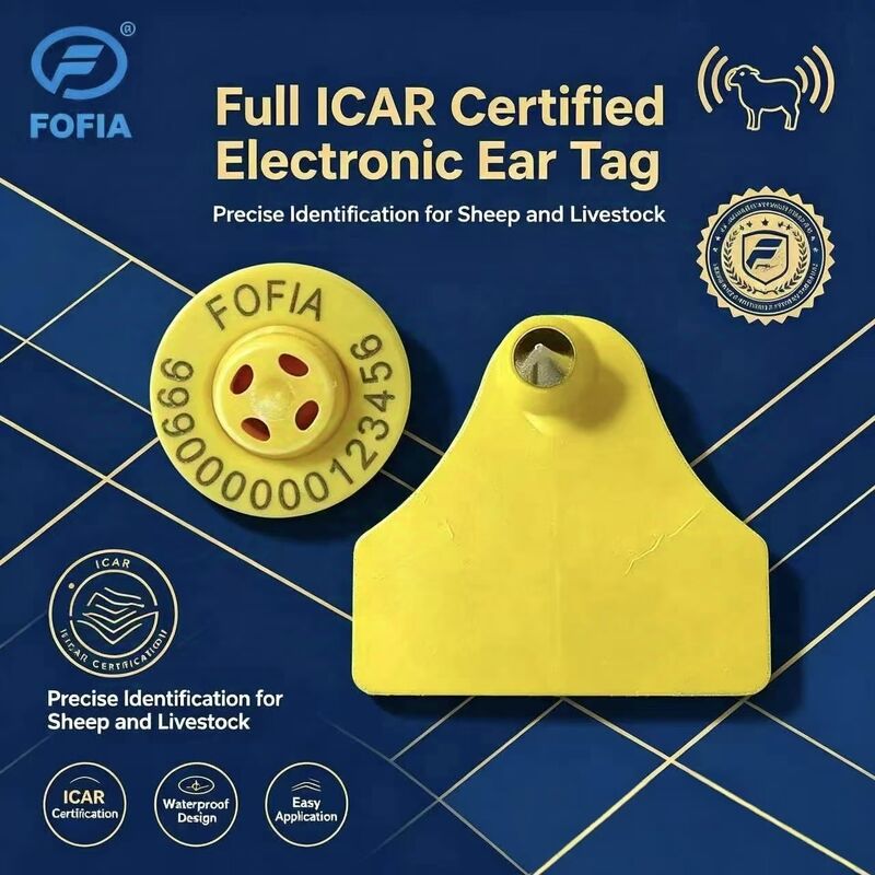 내구성 튼튼한 방수 염소 양 전자 동물 추적 귀 태그 새로운 고품질 RFID TPU 레이저 코딩 3 년 보증 모델