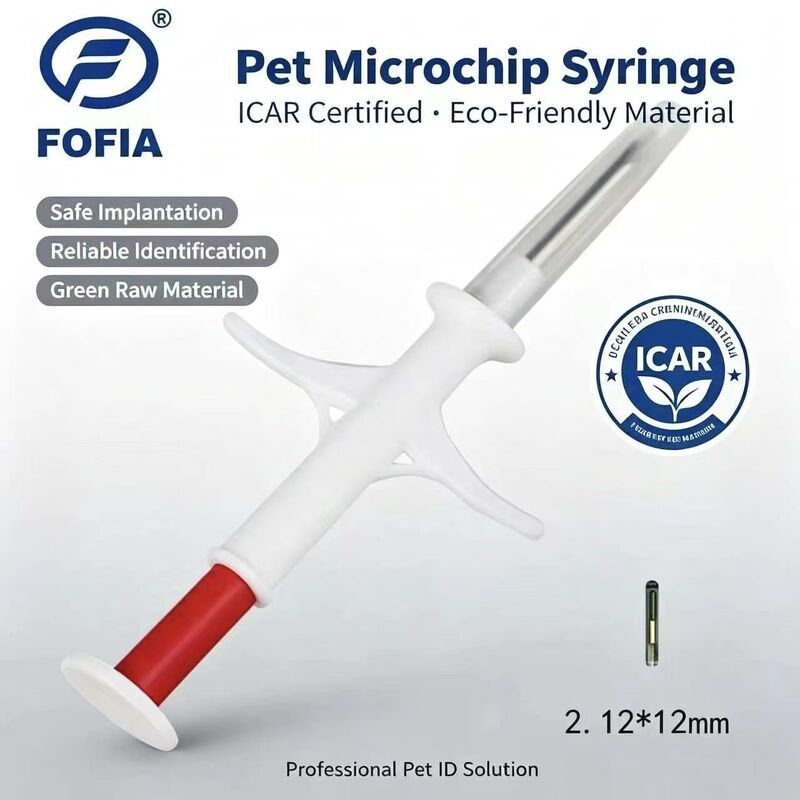 2026 2.12*12mm 핫 셀 포피아 RFID 134.2kHz 동물 마이크로 칩 ZS006 IP67 가축 토끼 애완 동물 주입을 위해 방수
